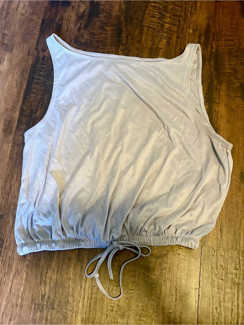 Women's Light Purple Drawstring Crop Top